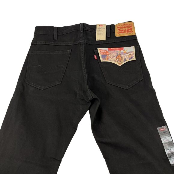 New Mens Levi’s Relaxed Western Fit Size 32x32 Strong Black Denim Jeans NWT - Picture 6 of 8